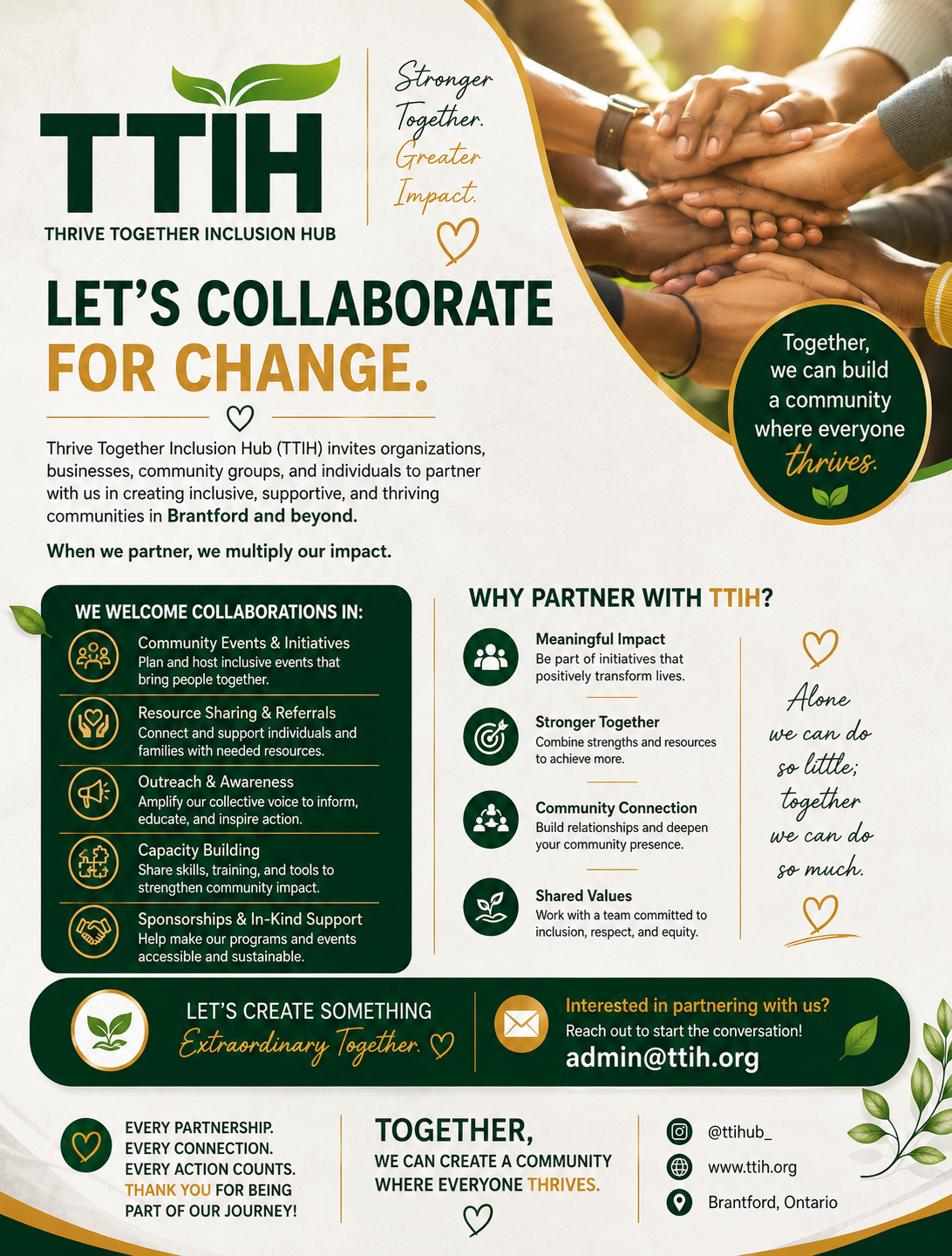 TTIH partnership and collaboration information flyer